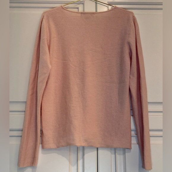 Eddie Bauer 100% Cashmere Long Sleeve Crew Neck Sweater Blush Pink Medium - Picture 3 of 9